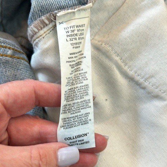 ASOS Collusion x005 Straight Leg Light Mineral Blue Wash Mom Jeans - Picture 10 of 12